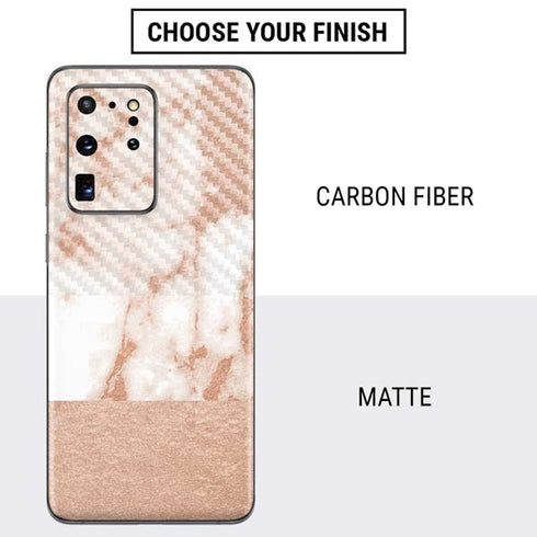 White Rose Gold Marble Galaxy S20 Ultra 5G Skin