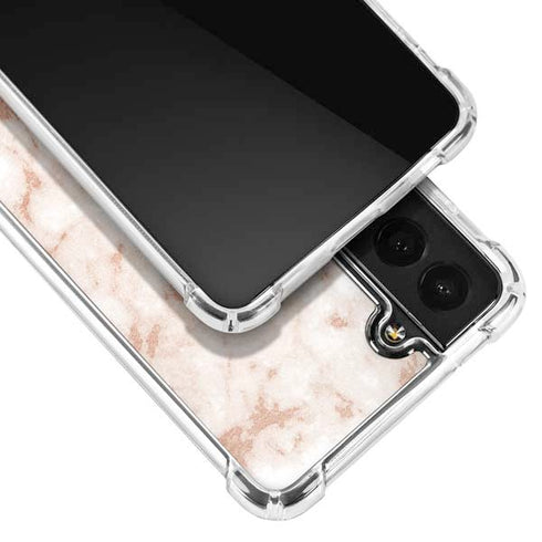 White Rose Gold Marble Galaxy S21 5G Clear Case