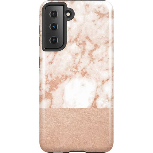White Rose Gold Marble Galaxy S21 5G Pro Case
