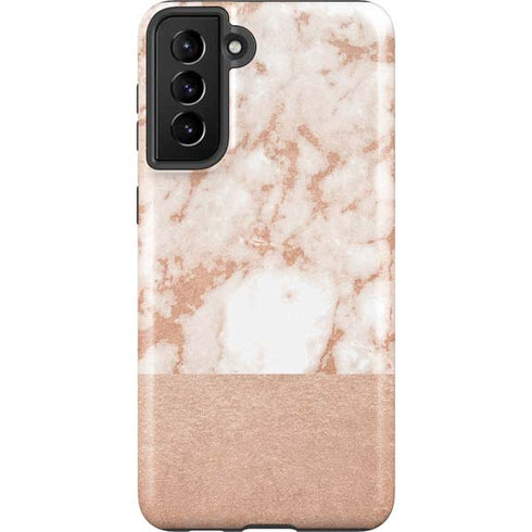 White Rose Gold Marble Galaxy S21 Plus 5G Pro Case