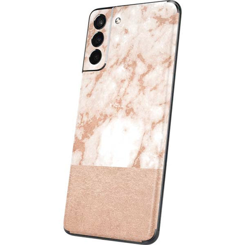 White Rose Gold Marble Galaxy S21 Plus 5G Skin