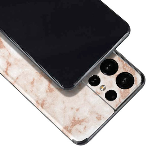 White Rose Gold Marble Galaxy S21 Ultra 5G Skin