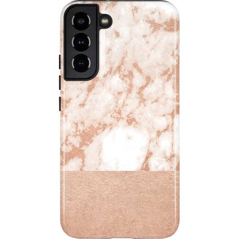 White Rose Gold Marble Galaxy S22 Plus Pro Case