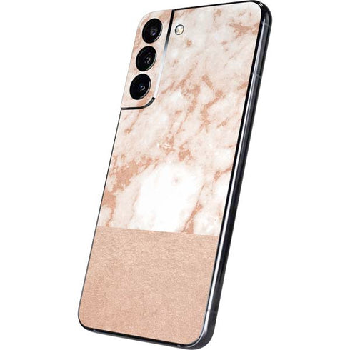 White Rose Gold Marble Galaxy S22 Plus Skin