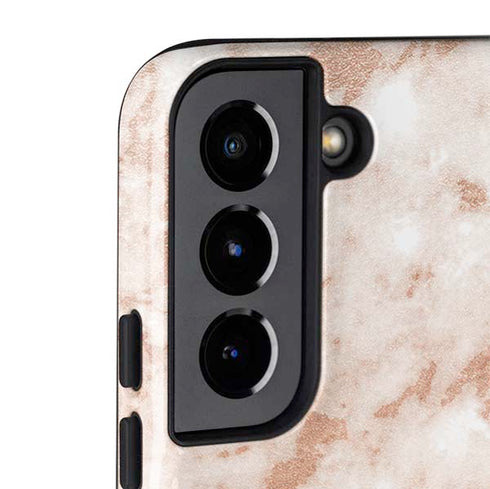 White Rose Gold Marble Galaxy S22 Pro Case