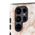 White Rose Gold Marble Galaxy S22 Ultra Pro Case