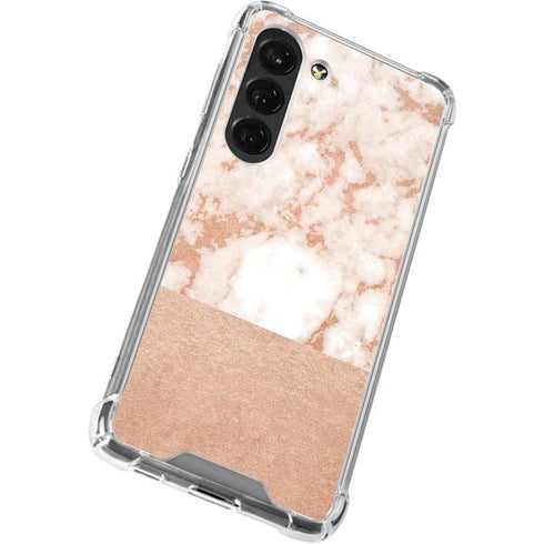 White Rose Gold Marble Galaxy S23 Clear Case