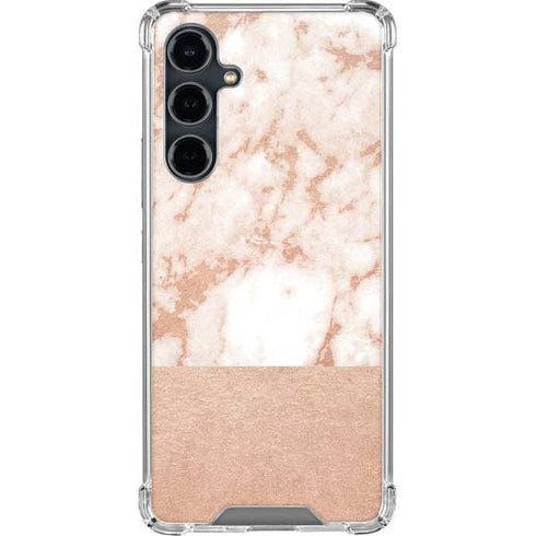 White Rose Gold Marble Galaxy S23 FE Clear Case