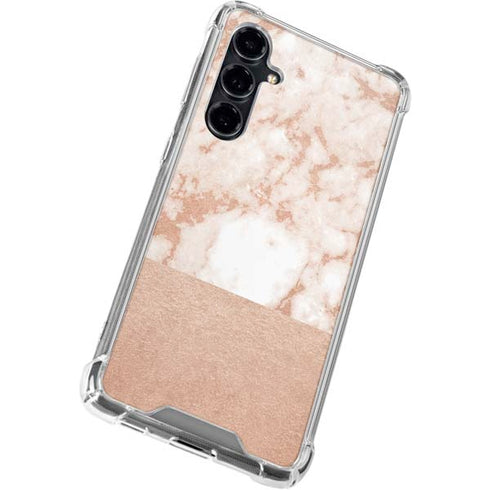 White Rose Gold Marble Galaxy S23 FE Clear Case