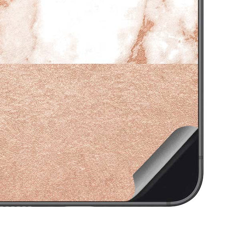 White Rose Gold Marble Galaxy S23 FE Skin