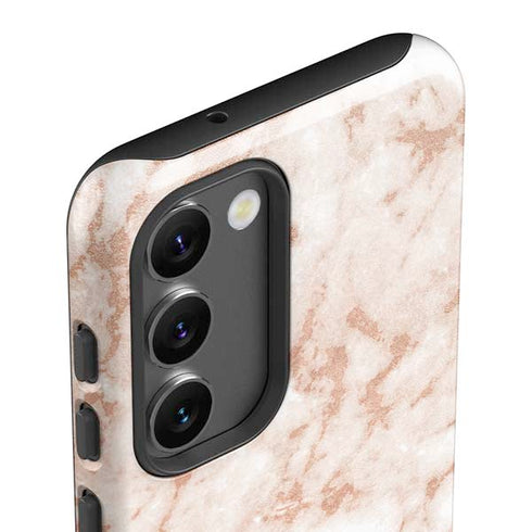 White Rose Gold Marble Galaxy S23 Plus Pro Case