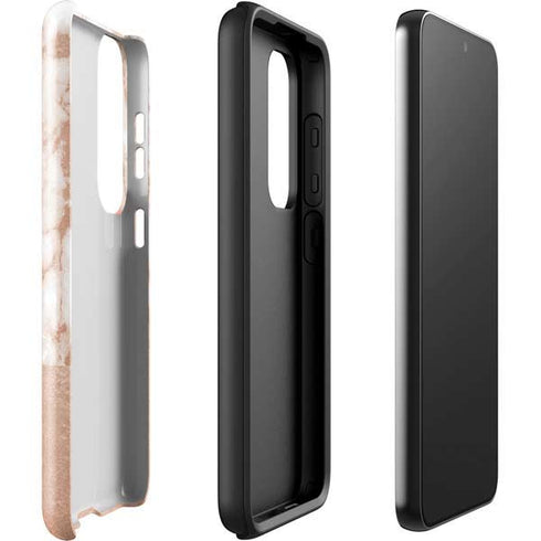 White Rose Gold Marble Galaxy S23 Plus Pro Case