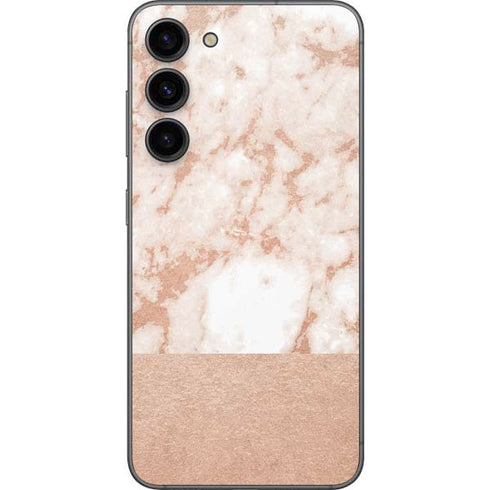 White Rose Gold Marble Galaxy S23 Plus Skin