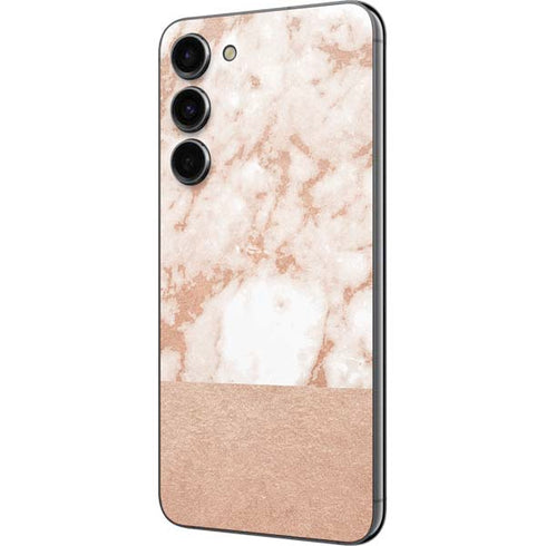 White Rose Gold Marble Galaxy S23 Plus Skin