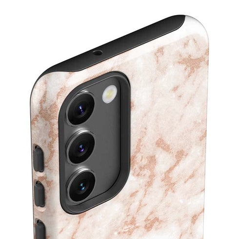 White Rose Gold Marble Galaxy S23 Pro Case