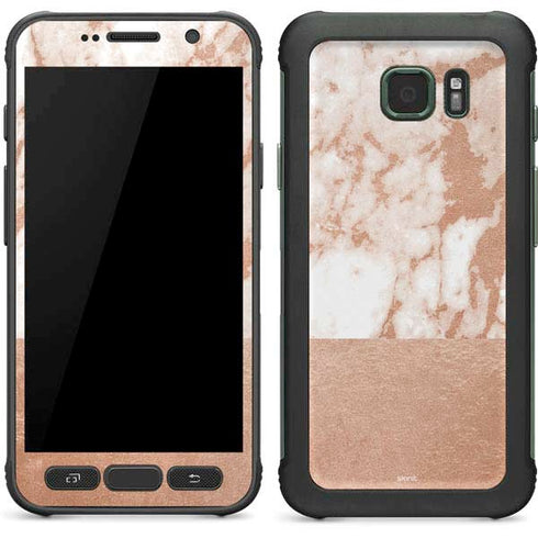 White Rose Gold Marble Galaxy S7 Active Skin