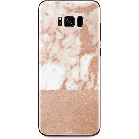 White Rose Gold Marble Galaxy S8 Skin