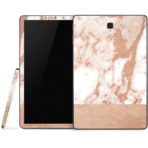 White Rose Gold Marble Samsung Galaxy Tab Skin