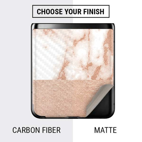 White Rose Gold Marble Galaxy Z Flip Skin