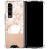 White Rose Gold Marble Galaxy Z Fold4 5G Clear Case