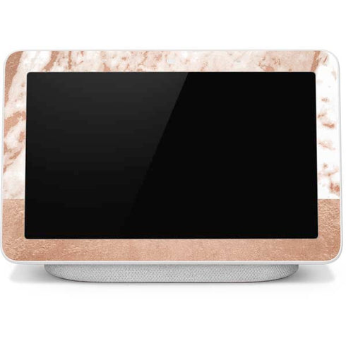 White Rose Gold Marble Google Home Hub Skin
