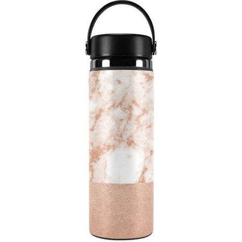 White Rose Gold Marble Hydro Flask 20oz Wide Mouth Skin