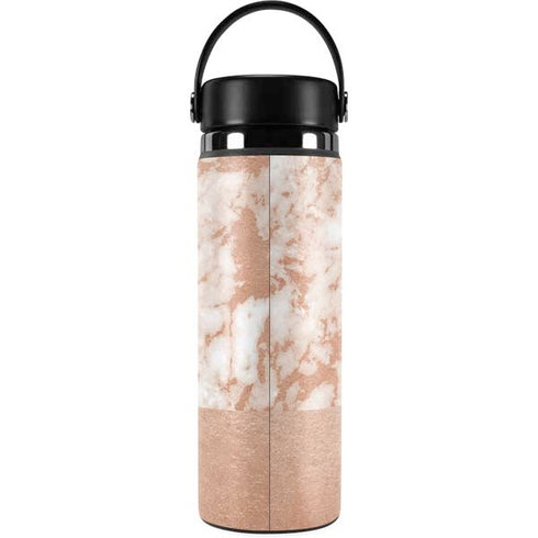 White Rose Gold Marble Hydro Flask 20oz Wide Mouth Skin