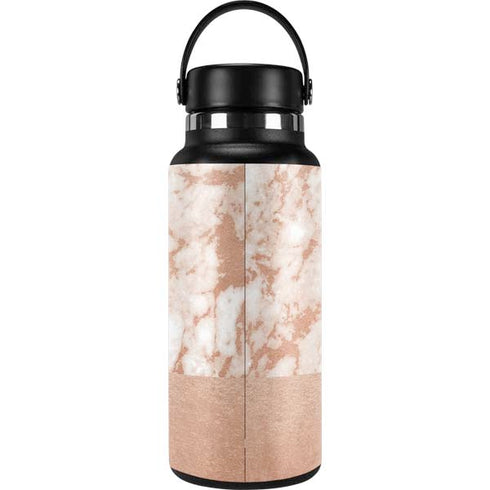 White Rose Gold Marble Hydro Flask 32oz Wide Mouth Skin