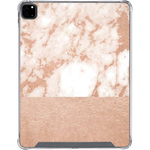 White Rose Gold Marble iPad Pro 12.9in (2020) Clear Case