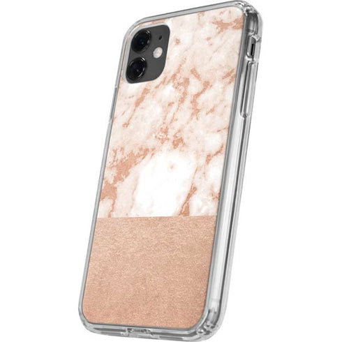 White Rose Gold Marble iPhone 11 Clear Case