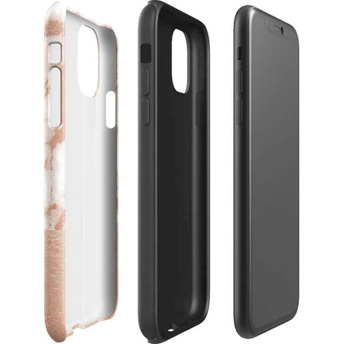 White Rose Gold Marble iPhone 11 Impact Case