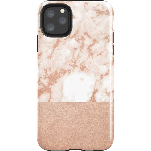 White Rose Gold Marble iPhone 11 Pro Max Impact Case