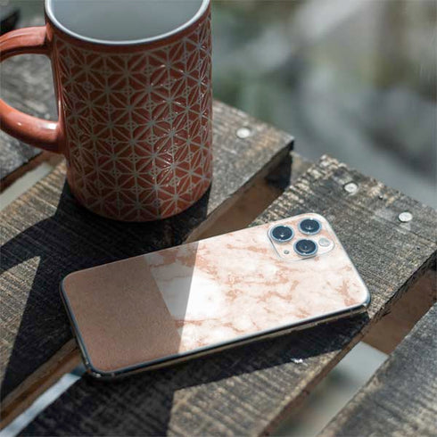 White Rose Gold Marble iPhone 11 Pro Skin