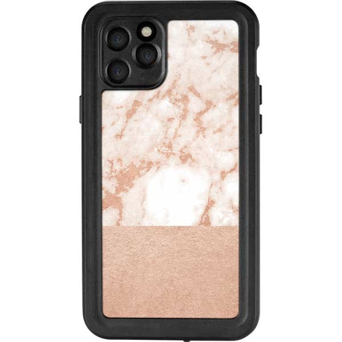 White Rose Gold Marble iPhone 11 Pro Waterproof Case