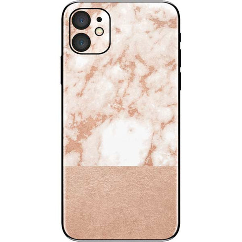 White Rose Gold Marble iPhone 11 Skin