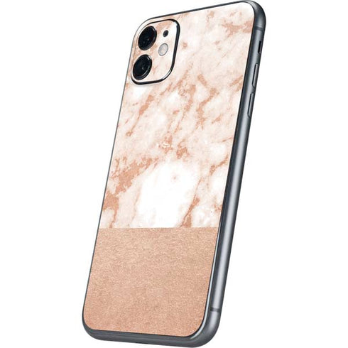 White Rose Gold Marble iPhone 11 Skin