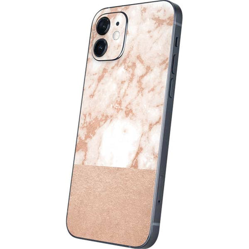 White Rose Gold Marble iPhone 12 Mini Skin