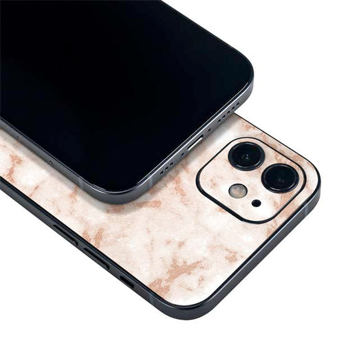 White Rose Gold Marble iPhone 12 Mini Skin