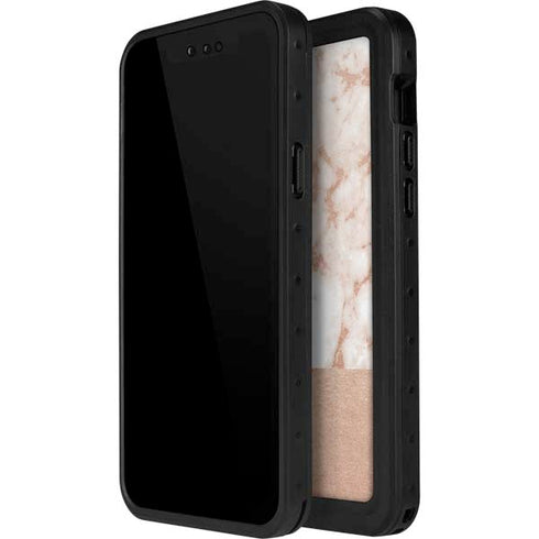 White Rose Gold Marble iPhone 12 Pro Max Waterproof Case