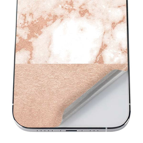White Rose Gold Marble iPhone 12 Pro Skin