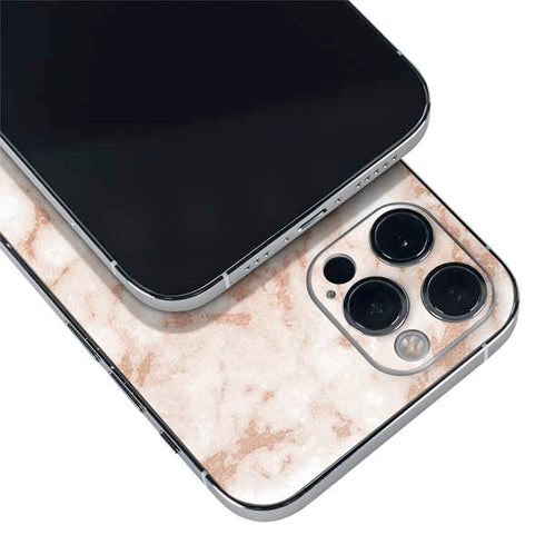 White Rose Gold Marble iPhone 12 Pro Skin