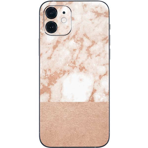 White Rose Gold Marble iPhone 12 Skin
