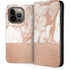 White Rose Gold Marble iPhone 13 Pro Folio Case