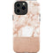White Rose Gold Marble iPhone 13 Pro Max Impact Case