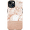 White Rose Gold Marble iPhone 15 Plus Impact Case