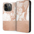 White Rose Gold Marble iPhone 14 Pro Folio Case