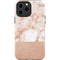 White Rose Gold Marble iPhone 14 Pro Max Impact Case