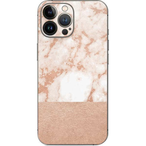 White Rose Gold Marble iPhone 14 Pro Max Skin