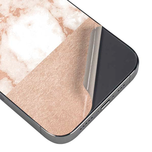 White Rose Gold Marble iPhone 14 Pro Max Skin
