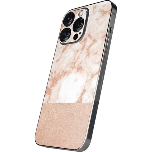 White Rose Gold Marble iPhone 14 Pro Skin